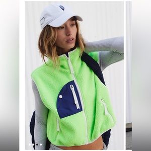 FP Movement Hit The Slopes Vest soft cropped, Lime Glow Combo XS NWT